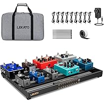 Amazon | LEKATO ギターペダルボード 電源内蔵ペダルボード 19x12.2x1